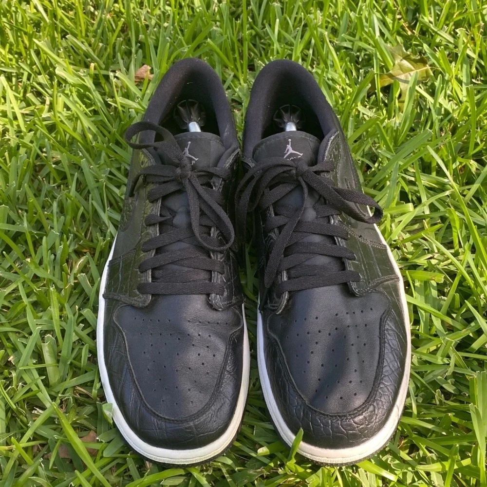 Nike Air Jordan 1 Low Golf Triple Black Crocodile Mens 13 DD9315-003